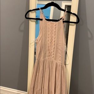 Lulus Nude Beige Maxi Dress NWT